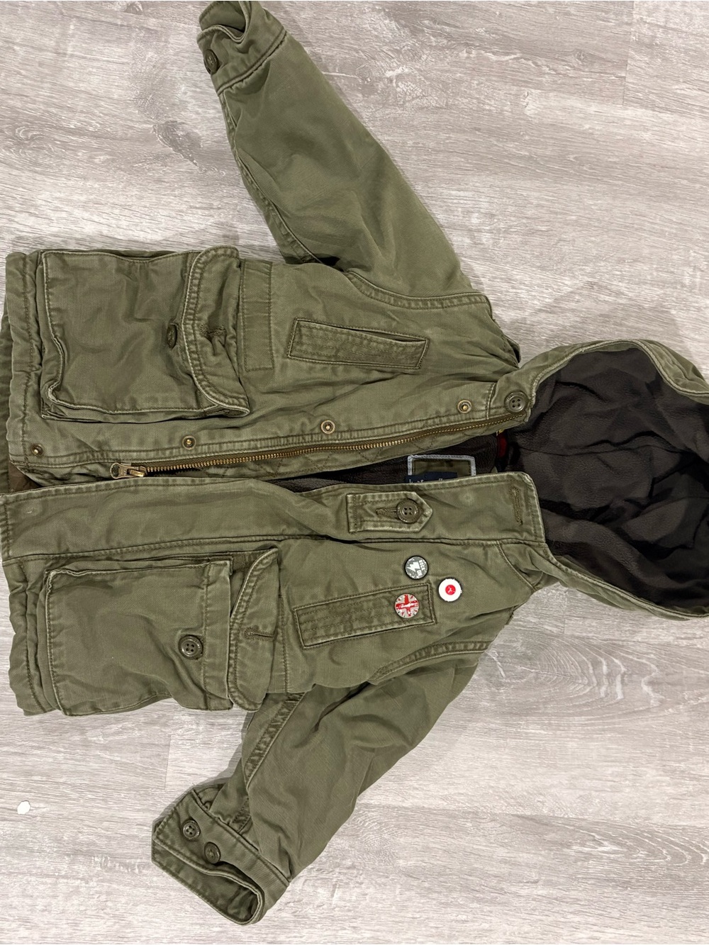 GAP Kids Olive Green Hooded Utility Jacket
